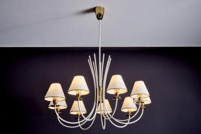 Jean Roy re Elegant Nine Arm Chandelier in the Manner of Jean Roy re