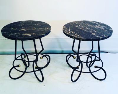 Jean Roy re Exceptional Pair of Side Tables in the Manner of Jean Royere