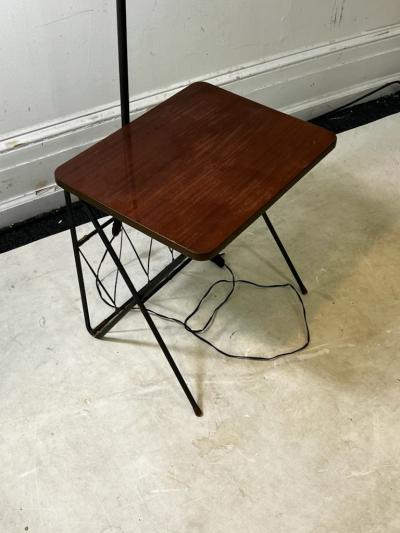 Jean Roy re FRENCH MID CENTURY MODERNIST MAGAZINE RACK TABLE FLOOR LAMP