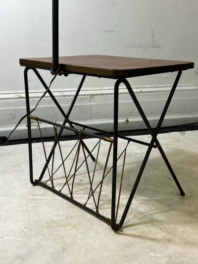Jean Roy re FRENCH MID CENTURY MODERNIST MAGAZINE RACK TABLE FLOOR LAMP