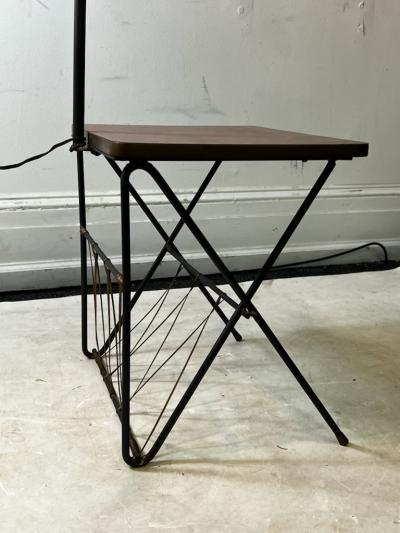 Jean Roy re FRENCH MID CENTURY MODERNIST MAGAZINE RACK TABLE FLOOR LAMP