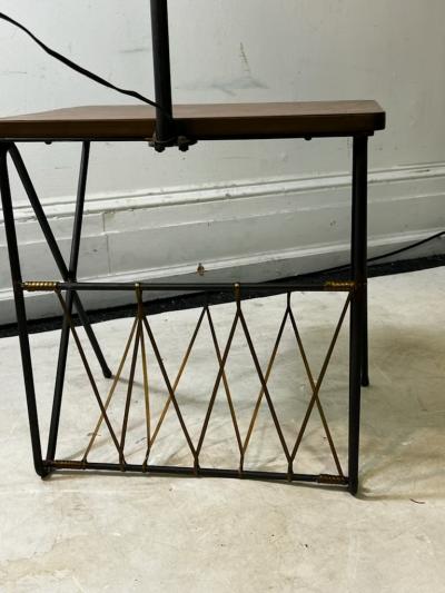 Jean Roy re FRENCH MID CENTURY MODERNIST MAGAZINE RACK TABLE FLOOR LAMP