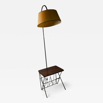 Jean Roy re FRENCH MID CENTURY MODERNIST MAGAZINE RACK TABLE FLOOR LAMP