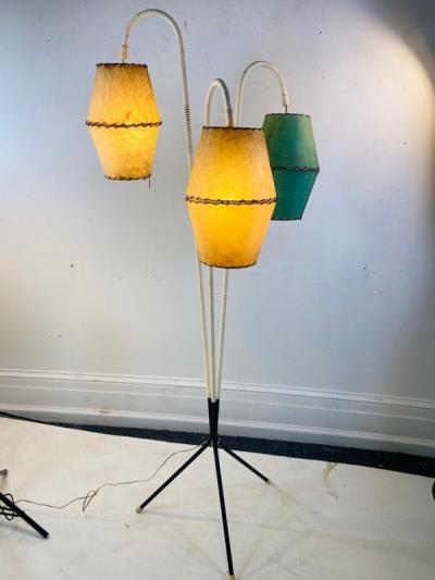 Jean Roy re FRENCH MID CENTURY TRIPOD FLOOR LAMP