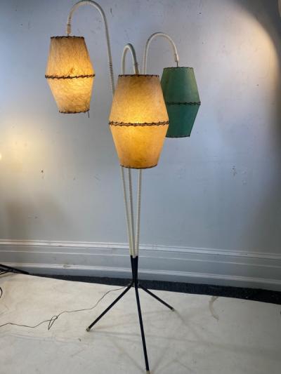 Jean Roy re FRENCH MID CENTURY TRIPOD FLOOR LAMP