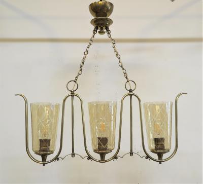 Jean Roy re French Mid Century Horizontal Chandelier in the Style of Jean Royere