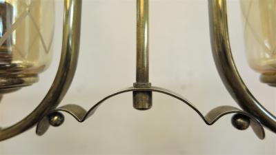 Jean Roy re French Mid Century Horizontal Chandelier in the Style of Jean Royere