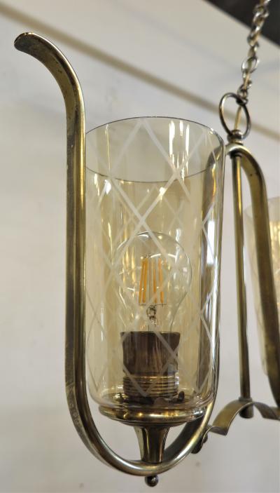 Jean Roy re French Mid Century Horizontal Chandelier in the Style of Jean Royere