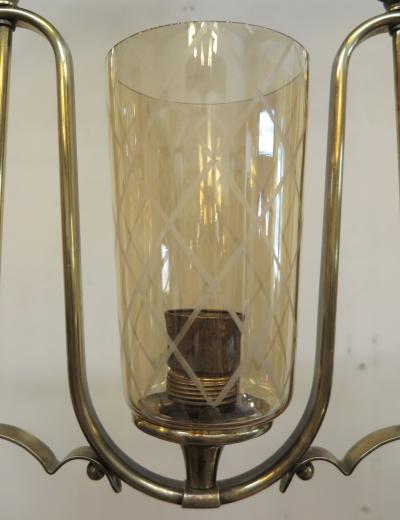 Jean Roy re French Mid Century Horizontal Chandelier in the Style of Jean Royere