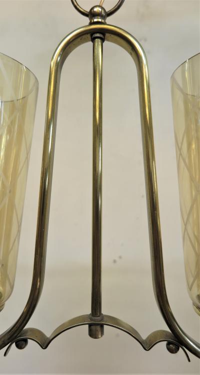 Jean Roy re French Mid Century Horizontal Chandelier in the Style of Jean Royere