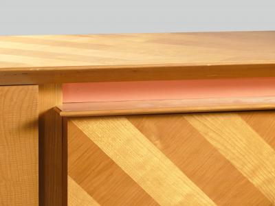 Jean Roy re French Mid century Large modernist oak sideboard Royere style 1950s