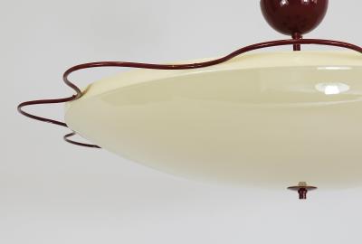 Jean Roy re Grand Mid Century Flush Mount Uplight Ceiling Lamp from Filmcasino Vienna 1950s