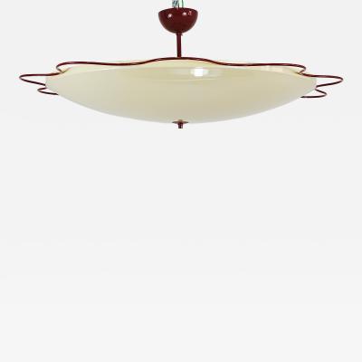 Jean Roy re Grand Mid Century Flush Mount Uplight Ceiling Lamp from Filmcasino Vienna 1950s