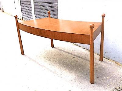 Jean Roy re Jean Roy re Documented Rarest Oak Curved Desk Model Quille 