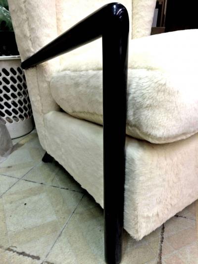 Jean Roy re Jean Roy re Genuine Documented Armchair Blackened Arm Faux Fur