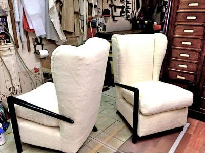 Jean Roy re Jean Roy re Genuine Documented Armchair Blackened Arm Faux Fur