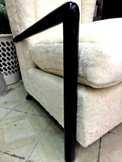 Jean Roy re Jean Roy re Genuine Documented Armchair Blackened Arm Faux Fur