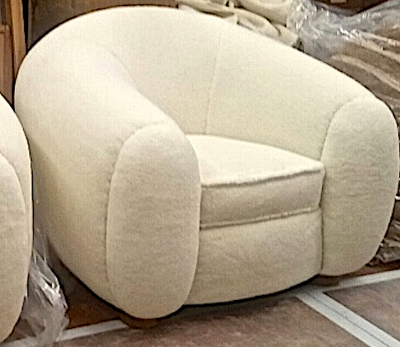 Jean Roy re Jean Roy re Genuine Iconic Ours Polaire wool faux fur pair of armchairs