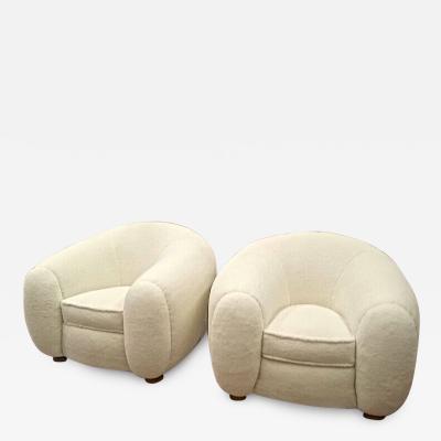 Jean Roy re Jean Roy re Genuine Iconic Ours Polaire wool faux fur pair of armchairs
