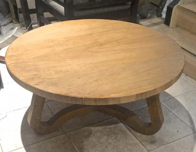 Jean Roy re Jean Roy re Genuine tripod oak coffee table in vintage condition