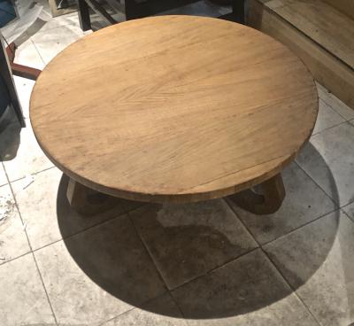 Jean Roy re Jean Roy re Genuine tripod oak coffee table in vintage condition