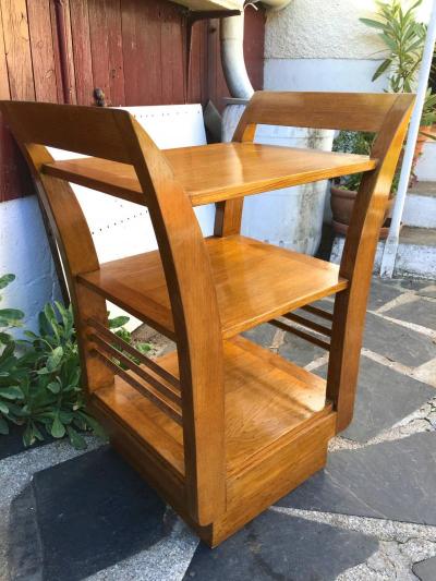 Jean Roy re Jean Roy re Pair of Two Tier Bedsides or Side Tables in Oak