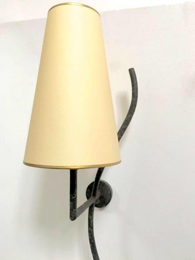 Jean Roy re Jean Roy re Pair of Vertical Ondulation Three Lights Sconces