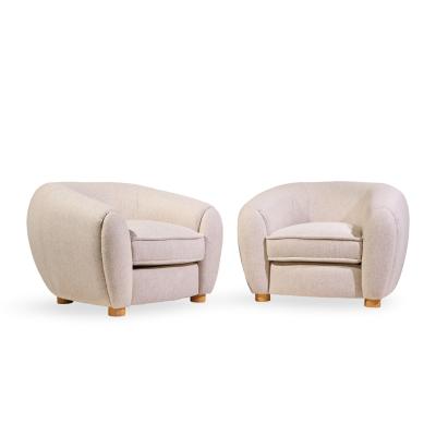 Jean Roy re Jean Roy re Style Mid Century Polar Bear Lounge Chairs Pair