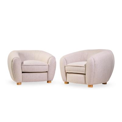 Jean Roy re Jean Roy re Style Mid Century Polar Bear Lounge Chairs Pair