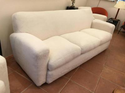 Jean Roy re Jean Roy re for Maison Gouff Stamped One Couch and Two Club Chairs in Faux Fur