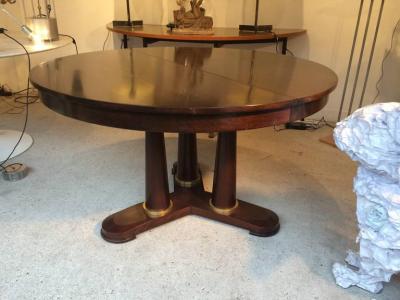 Jean Roy re Jean Roy re genuine Tripod Round Dinning Table with Tri Pedestal Base