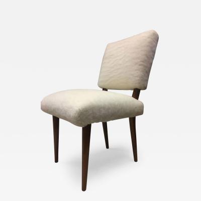 Jean Roy re Jean Royere Ash Rare Set of Three Chairs Covered in Wool Faux Fur