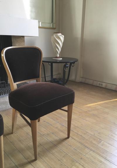 Jean Roy re Jean Royere Documented Pair of Chairs model Restaurant Drouant 