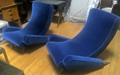 Jean Roy re Jean Royere Stunning Documented Pair of Lounge Chairs model Varsano 