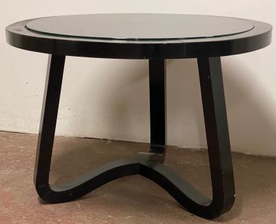Jean Roy re Jean Royere black tripod coffee table