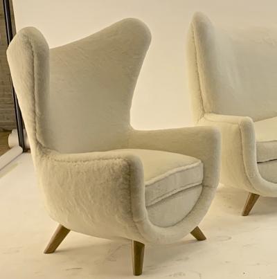 Jean Roy re Jean Royere documented genuine pair of model Elephanteau chairs