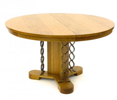 Jean Roy re Jean Royere extendable documented genuine oak model Ruban dinning table