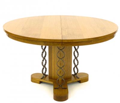 Jean Roy re Jean Royere extendable documented genuine oak model Ruban dinning table