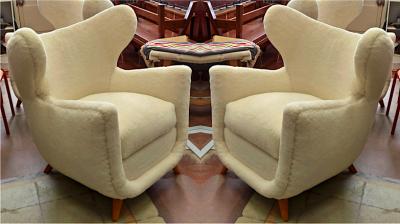 Jean Roy re Jean Royere genuine documented pair of Petit Elephanteau lounge chairs