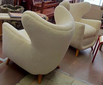 Jean Roy re Jean Royere genuine documented pair of Petit Elephanteau lounge chairs