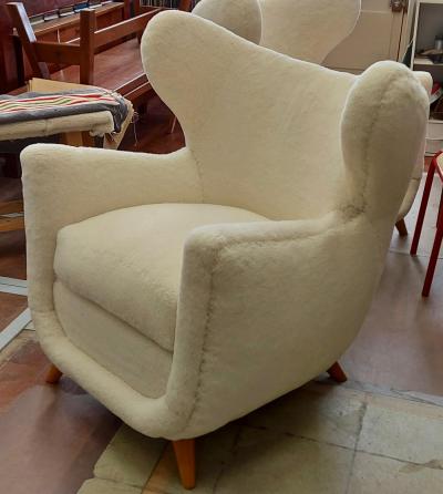 Jean Roy re Jean Royere genuine documented pair of Petit Elephanteau lounge chairs