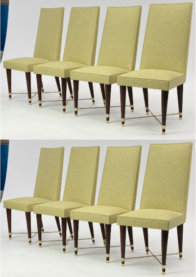 Jean Roy re Jean Royere genuine documented set of 8 dinning chairs