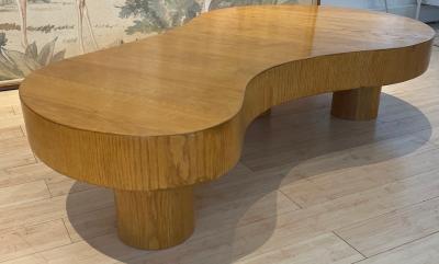 Jean Roy re Jean Royere oak documented model flaque coffee table