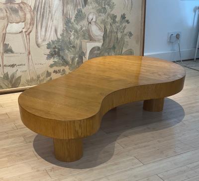 Jean Roy re Jean Royere oak documented model flaque coffee table