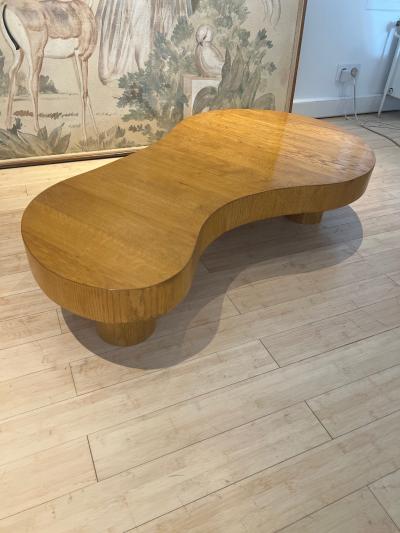 Jean Roy re Jean Royere oak documented model flaque coffee table
