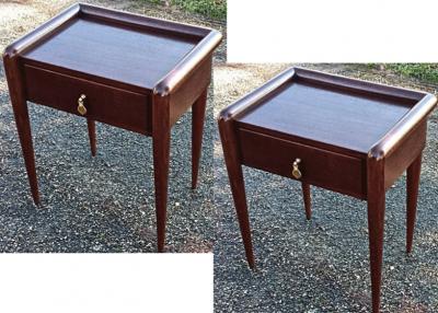 Jean Roy re Jean Royere pair of genuine oak side table or bedside