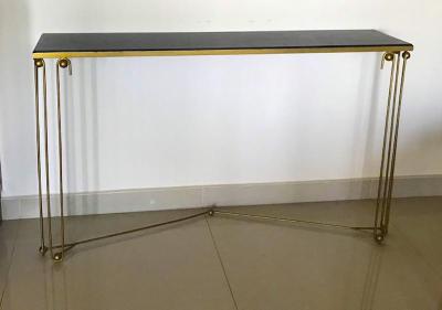 Jean Roy re Jean Royere rare documented gold leaf console model Ondulation 