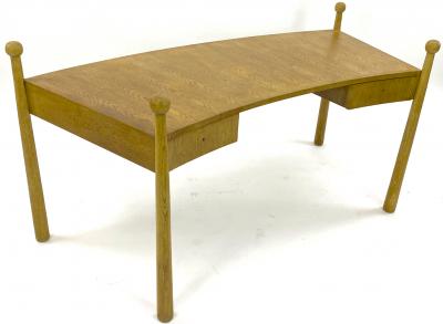 Jean Roy re Jean Royere rarest curved oak model Quille desk