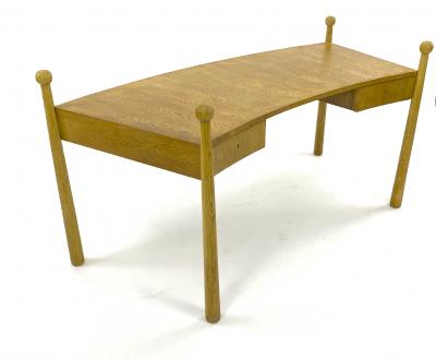 Jean Roy re Jean Royere rarest curved oak model Quille desk