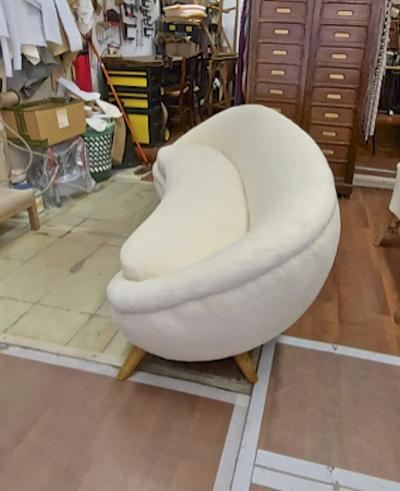 Jean Roy re Jean Royere rarest documented genuine big couch model oeuf 